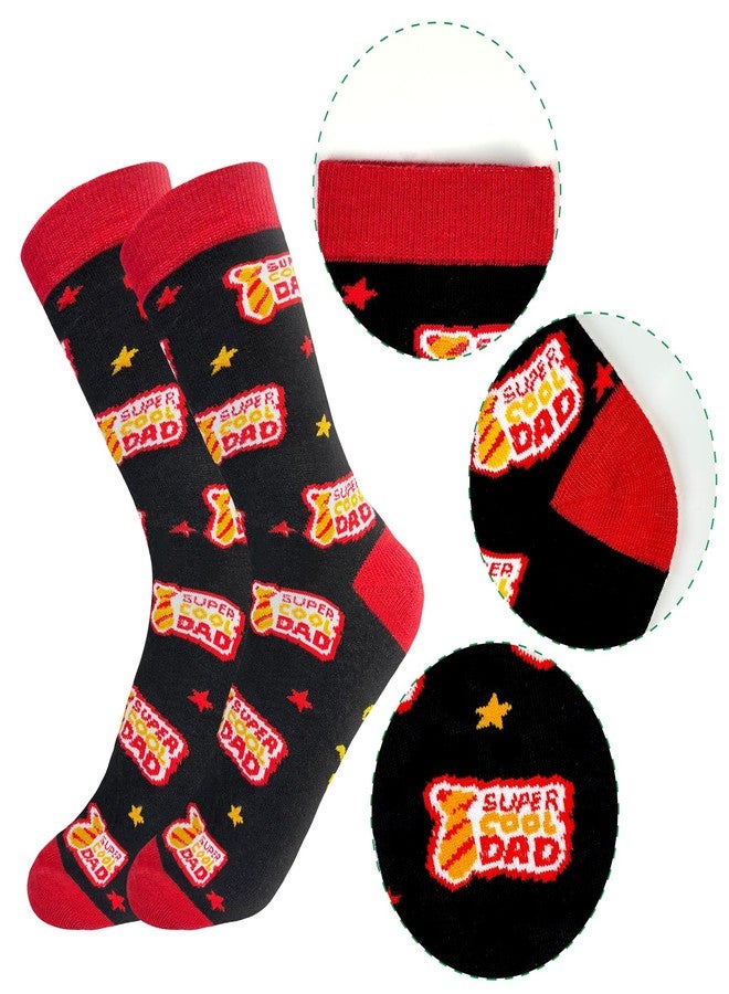 Asikkon Best Dad Ever Crew Socks - Father's Day Gifts 2025 for Men, Mustache & Red Toe Novelty Socks Funny Gifts for Dad, Husband, Grandpa - Image 3